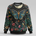 Field Bloom Velvet Crewneck — Moonflower Edition (Deep Black)