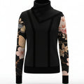 Field Bloom Knitted Turtleneck Sweater — Black Blossom Panel